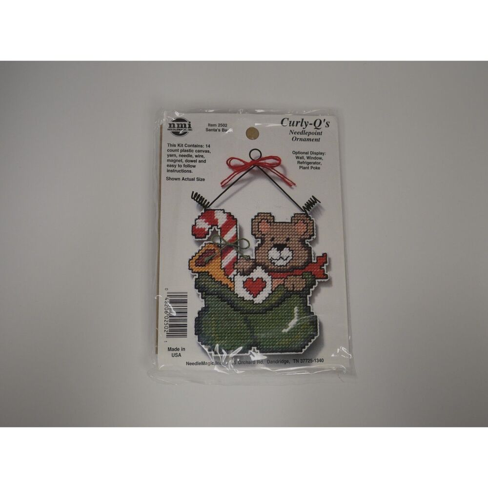 Needle Magic Curly-O's Santa's Bag Needlepoint Ornament Kit NIP Vintage